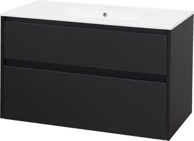 Mereo Opto, koupelnová skříňka s keramickým umyvadlem 101 cm, černá CN942