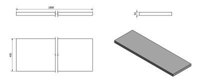 Sapho AVICE deska pod umyvadlo 160x50cm, tl.5cm, dub Rover AV164