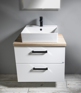Aqualine VEGA sestava koupelnového nábytku, š. 72, 5 cm, bílá/dub platin VG073-01