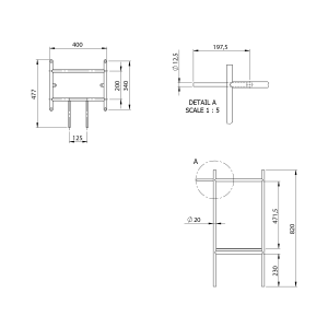 Sapho PUNO podstavec pod umyvadlo 400x820x360mm, černá SKA570-2