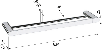 Sapho FLORI dvojitý držák ručníků 600mm, bílá mat RF011/14