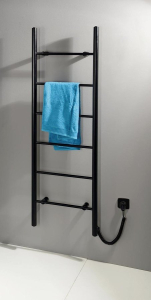 Sapho KARBO elektrický sušák ručníků, kulatý, 500x1600mm, 120 W, černá mat KB905