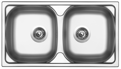 Nerezový dřez Sinks OKIO 780 DUO V 0,5mm matný RDOKM78043525V