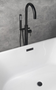 Aqualine SET krytka přepadu, vanová výpust 6/4", click-clack, černá mat TF9005B