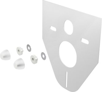 Mereo WC set - Rimless WC, modul pro sádrokarton, bílé oválné tlačítko MM02SETR