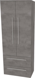 Mereo Bino, koupelnová skříňka vysoká 163 cm, dvojitá, Multidecor, Beton tmavě šedý CN699BET2