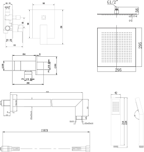 Sapho LATUS podomítkový sprchový set s pákovou baterií, 2 výstupy, chrom 1102-42-01