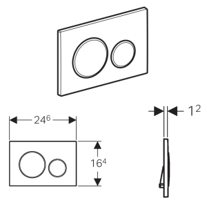 Geberit GEBERIT SIGMA20 ovládací tlačítko, Easy-to clean/černá mat 115.882.16.1
