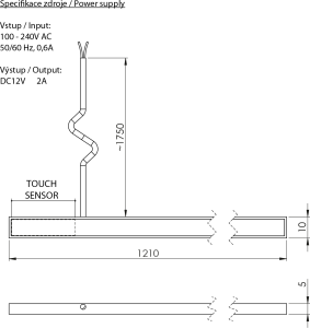 Sapho LOREA LED pásek 121cm, 1, 2W, 6000K LED125