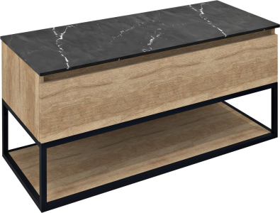 Sapho SKARA umyvadlová skříňka 100x50x45cm, černá mat/dub alabama CG009-2222