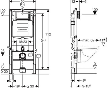 Geberit GEBERIT DUOFIX podomítková nádržka Sigma 12cm, pro montáž do sádrokartonu 111.300.00.5