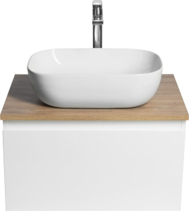 Aqualine ALTAIR skříňka s deskou 62, 5 cm, bílá/dub emporio AI267-02