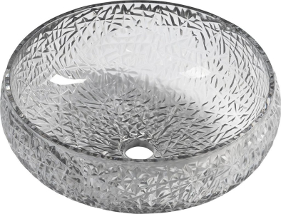 Sapho GAVIOTA skleněné gravírované umyvadlo na desku Ø 42cm, černá TY306