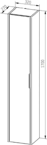 Mereo Vigo, koupelnová skříňka vysoká 170 cm, bílá CN330