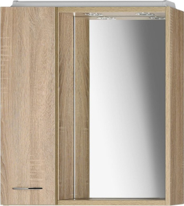 Aqualine ZOJA/KERAMIA FRESH galerka s LED osvětlením, 60x60x14cm, levá, dub platin 45027