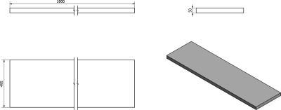 Sapho AVICE deska pod umyvadlo 180x50cm, tl.5cm, dub Rover AV184