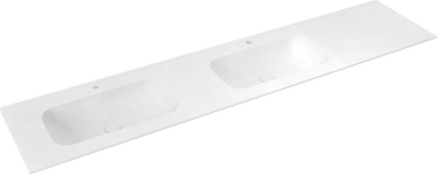 Sapho ARUBA dvojumyvadlo, Rockstone, 240x51, 5cm, levé, bílá mat AR240-B2L