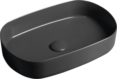 Isvea INFINITY OVAL keramické umyvadlo na desku, 55x36cm, antracit 10NF65055-2C