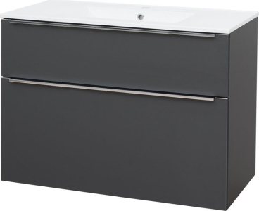 Mereo Mailo, koupelnová skříňka s keramickým umyvadlem 101 cm, antracit, chrom madlo CN532
