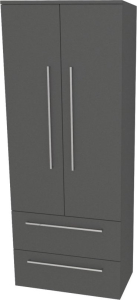 Mereo Bino, koupelnová skříňka vysoká 163 cm, dvojitá, Multidecor, Šedý diamant CN699SEDD