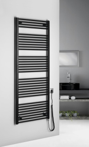 Aqualine DIRECT-E elektrické otopné těleso rovné 600x1680 mm, 800 W, černá ILE66TB
