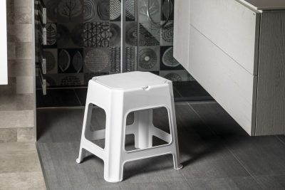 Aqualine Koupelnová stolička s úložným prostorem, bílá 90902W