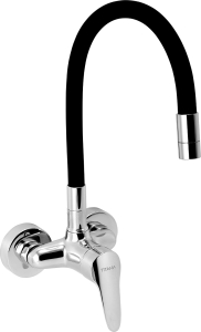 Novaservis Dřezová baterie s elastickým ramenem 100mm, černá-chrom 94484,0C