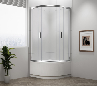 Polysan SELMA čtvrtkruhová sprchová zástěna 900x900x1650mm, čiré sklo MD2516