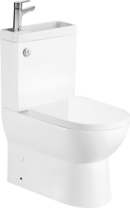 Aqualine JALTA HYGIE WC kombi s umývátkem, Rimless, spodní/zadní odpad, bílá PB103H
