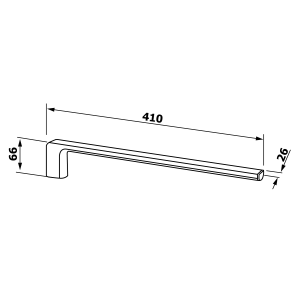 Gedy PIRENEI pevný držák ručníků 410mm, černá mat PI2214