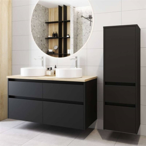 Mereo Opto, koupelnová skříňka 121 cm, černá CN943S