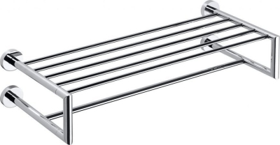 Sapho X-ROUND polička na ručníky dvojitá s hrazdou 600x160x225mm, chrom XR416