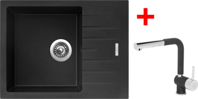 Granitový dřez Sinks PERFECTO 650 Metalblack + Mix 3 P GR G11274