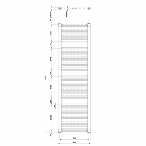 Aqualine DIRECT otopné těleso s bočním připojením 600x1850 mm, bílá ILR86T