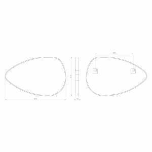 Sapho STEN zrcadlo v rámu 80x51cm, černá mat NA380