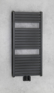 Aqualine TONDI otopné těleso rovné 450x970 mm, středové připojení, černá mat DT456T