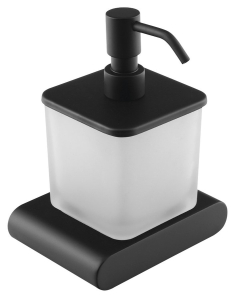 Sapho FLORI dávkovač mýdla, 300ml, mléčné sklo, černá mat RF019/15