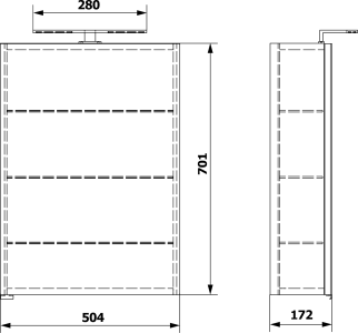 Sapho RIWA galerka s LED osvětlením, 50x70x17cm, dub alabama RIW050-0022