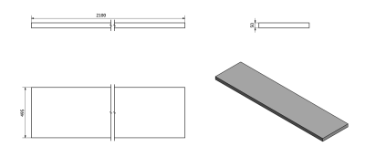 Sapho AVICE deska pod umyvadlo 210x50cm, tl.5cm, dub Rover AV214
