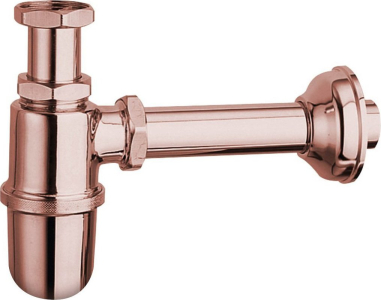 Sapho RETRO umyvadlový sifon 5/4", odpad 32 mm, růžové zlato 9597