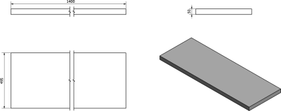Sapho AVICE deska pod umyvadlo 140x50cm, tl.5cm, dub Rover AV144