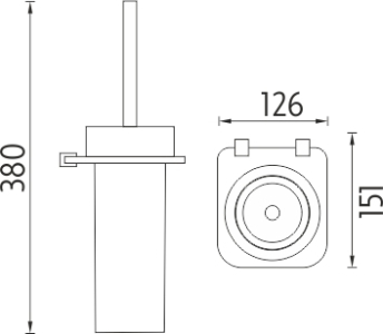 Nimco BORMO Toaletní WC kartáč BR X3-94W-26