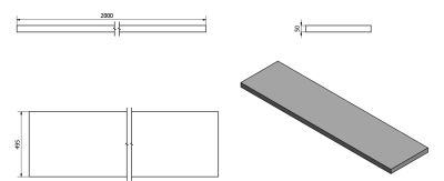 Sapho AVICE deska pod umyvadlo 200x50cm, tl.5cm, dub Rover AV204