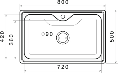 Nerezový dřez Sinks BIGGER 800 V 0,8mm matný STSBIM8005008V