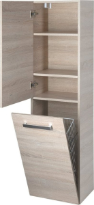 Aqualine VEGA skříňka vysoká s košem, 40x150x31cm, dub platin VG960