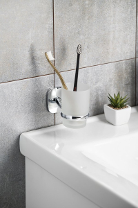 Aqualine RUMBA sklenka, mléčné sklo, chrom RB104