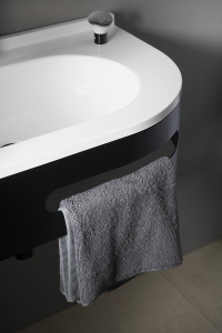 Sapho PULSE konzole s držákem ručníků, levá, černá mat BM752-CL