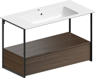 GSI PURA konstrukce pod umyvadlo 102, 6x46cm, černá mat/ořech MSAP102N