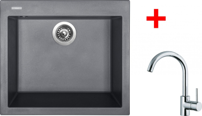 Granitový dřez Sinks CUBE 560 Nanogrey+MIX 35 G181N4
