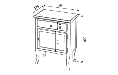Sapho RETRO skříňka 60x80x38cm, buk, pravá 1690